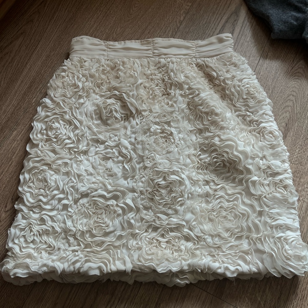 Elegant Cream Floral Skirt